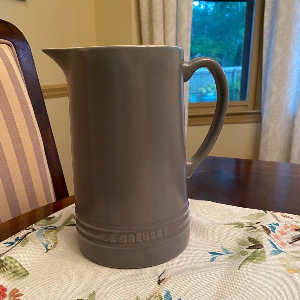 Le Creuset cashmere pitcher.